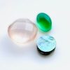 Trio: groene onyx, abalone & chalcedoon