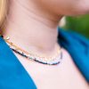 Ketting opaal & metallic look kralen - Afbeelding 2