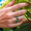 Ring met ronde turquoise - Afbeelding 2